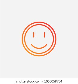 Outline smile icon.gradient illustration isolated vector sign symbol