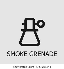 Outline smoke grenade vector icon. Smoke grenade illustration for web, mobile apps, design. Smoke grenade vector symbol.