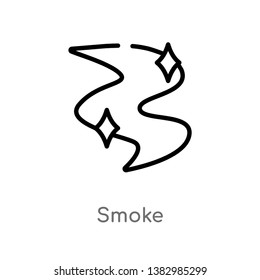 outline smoke vector icon. isolated black simple line element illustration from magic concept. editable vector stroke smoke icon on white background