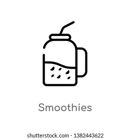 outline smoothies vector icon. isolated black simple line element illustration from food concept. editable vector stroke smoothies icon on white background