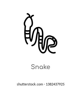 outline snake vector icon. isolated black simple line element illustration from wild west concept. editable vector stroke snake icon on white background