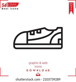 Outline sneaker Icon. sneaker icon vector isolated on white background. Graphic design, material-design, Best sellers 2022 icons, mobile application, UI UX design, EPS 10 format vector