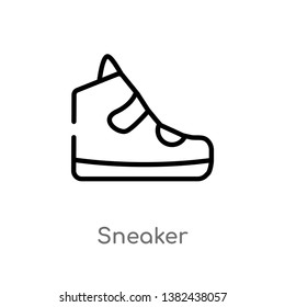 outline sneaker vector icon. isolated black simple line element illustration from clothes concept. editable vector stroke sneaker icon on white background