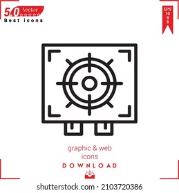Icono del francotirador de contorno. vector de icono de francotirador aislado en fondo blanco. Diseño gráfico, diseño de material, iconos de Best sellers 2022, aplicación móvil, diseño de UI UX, vector de formato EPS 10