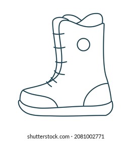 Outline snowboard boot icon. Editable Stroke vector.