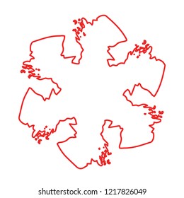 Outline Snowflake frame Shape isolated. Festive christmas border template. EPS10 vector.