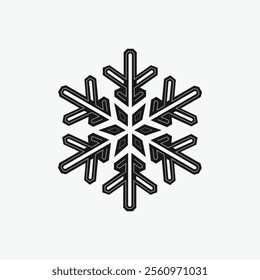 Outline snowflake icon isolated on white background vector illustration eps 10