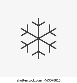 Outline snowflake icon isolated on grey background. Line winter symbol for website design, mobile application, ui. Vector illustration, eps10.