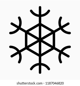 Outline snowflake pixel perfect vector icon