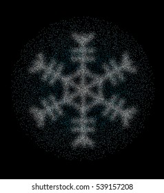 the outline of the snowflake from the snow