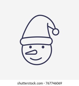 Outline snowman icon illustration vector symbol 