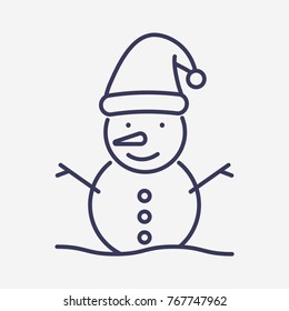 Outline snowman icon illustration vector symbol 