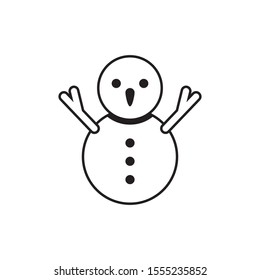 outline snowman icon symbol vector