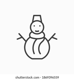 Outline snowman icon. Snowman vector illustration. Symbol for web and mobile