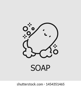 Outline soap vector icon. Soap illustration for web, mobile apps, design. Soap vector symbol.