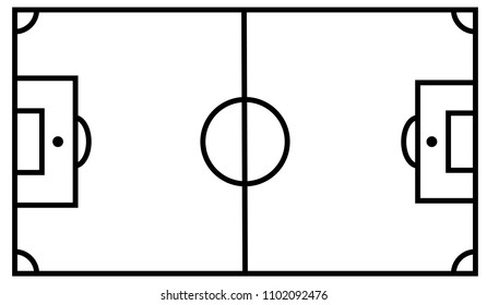 Outline Soccer Field Stock Vector (Royalty Free) 1102092476 | Shutterstock