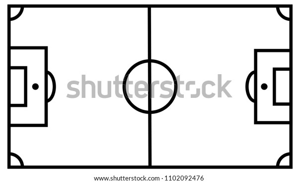 Outline Soccer Field Stock Vector (royalty Free) 1102092476 