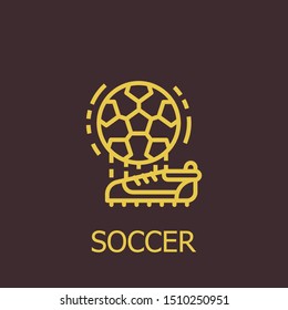 Outline soccer vector icon. Soccer illustration for web, mobile apps, design. Soccer vector symbol.