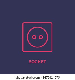 Outline socket icon.socket vector illustration. Symbol for web and mobile