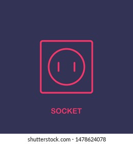 Outline socket icon.socket vector illustration. Symbol for web and mobile