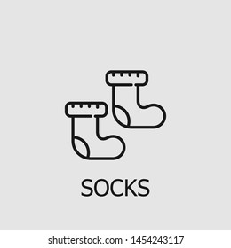 Outline socks vector icon. Socks illustration for web, mobile apps, design. Socks vector symbol.