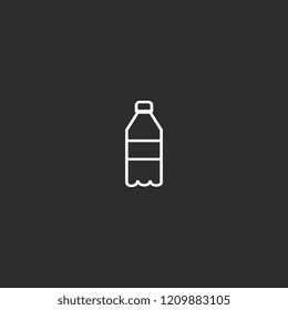 Outline Soda Bottle Icon isolated on grey background. Modern simple flat symbol for web site design, logo, app, UI. Editable stroke