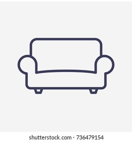 Outline sofa icon illustration vector symbol