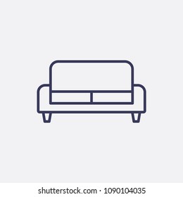 Outline sofa icon illustration,vector furniture sign symbol