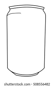 Outline of Soft Drink Can, Isolated on White 