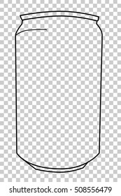 Outline of Soft Drink Can at Transparent Background