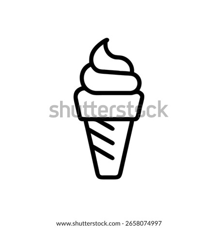 Outline soft serve ice cream cone icon vector