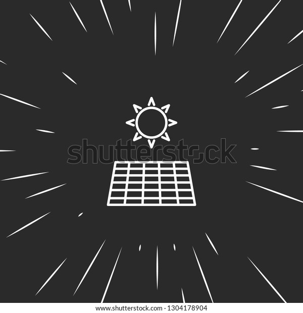 Outline solar battery icon illustration isolated\
vector sign symbol