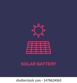 Outline solar battery icon.solar battery vector illustration. Symbol for web and mobile