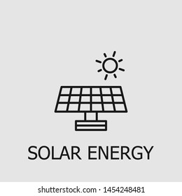 Outline solar energy vector icon. Solar energy illustration for web, mobile apps, design. Solar energy vector symbol.