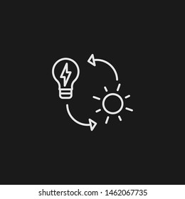 Outline solar energy vector icon. Solar energy illustration for web, mobile apps, design. Solar energy vector symbol.