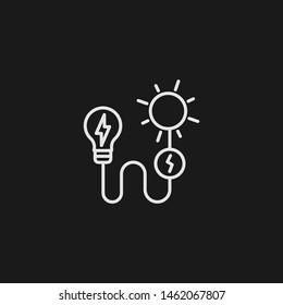 Outline solar energy vector icon. Solar energy illustration for web, mobile apps, design. Solar energy vector symbol.