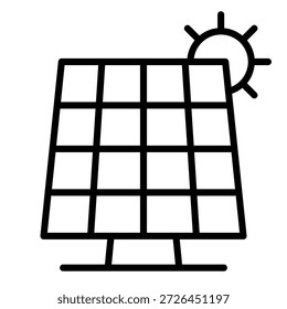 Esquema de icono de panel solar para energía renovable y energía solar.