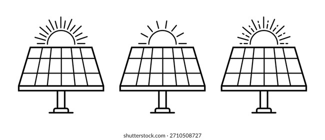 Conjunto de Vector de iconos de panel solar