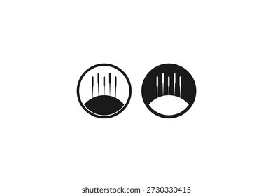 outline and solid icon of air acupuntur