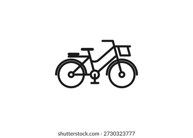 Esboço e ícone sólido do antigo vintage de bicicleta