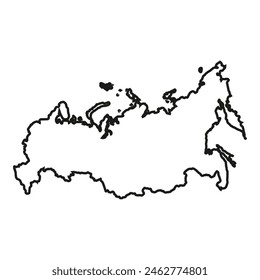 Esquema del mapa sólido de Rusia en formato de Vector