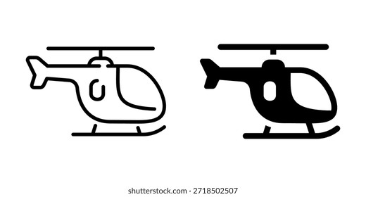 Skizze und Solid Style Helikopter Icons für moderne Grafikdesign Projekte