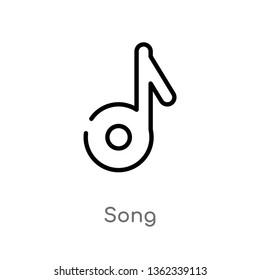 outline song vector icon. isolated black simple line element illustration from literature concept. editable vector stroke song icon on white background