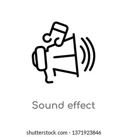 outline sound effect vector icon. isolated black simple line element illustration from cinema concept. editable vector stroke sound effect icon on white background
