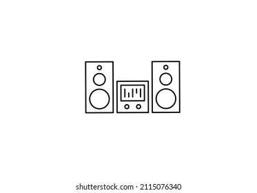 outline sound sistem icon vector