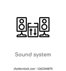 outline sound system vector icon. isolated black simple line element illustration from music concept. editable vector stroke sound system icon on white background
