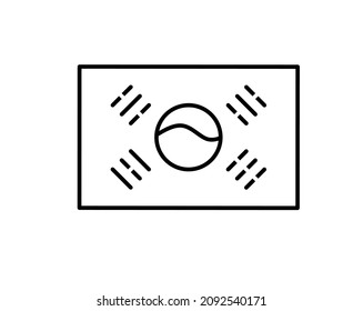 Outline south korea flag icon.thin line south corea flag flat icon