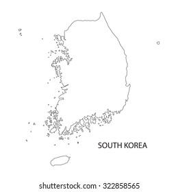 Outline Of South Korea Map