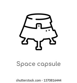 outline space capsule vector icon. isolated black simple line element illustration from astronomy concept. editable vector stroke space capsule icon on white background