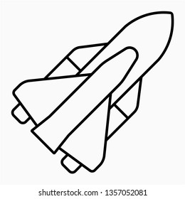 Outline space shuttle vector icon